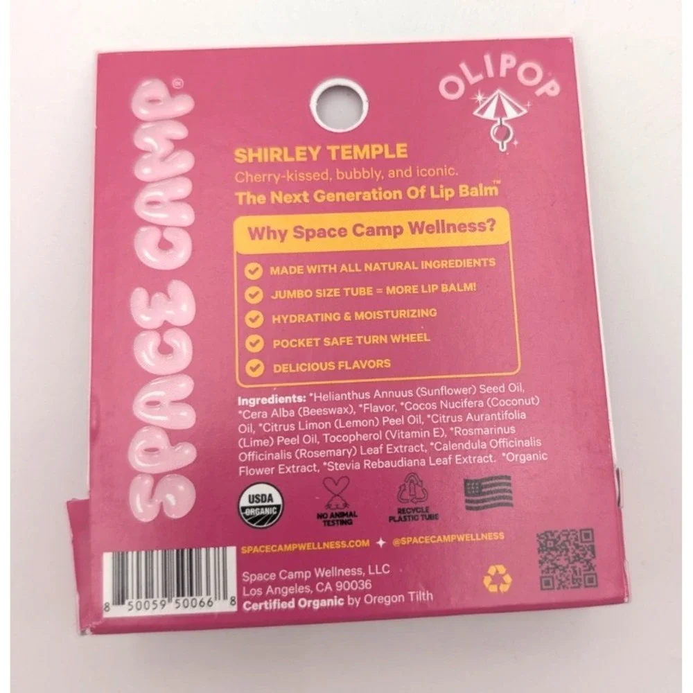 3 - Space Camp Olipop Shirley temple Organic Lip Balm